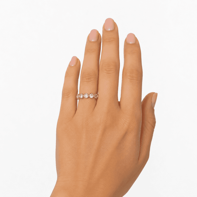White Rainbow Ring in 14k Yellow Gold