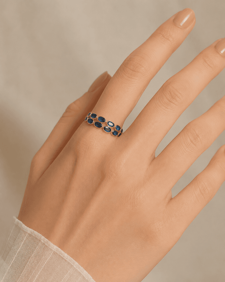 Blue Sapphire Ring in 14k Yellow Gold