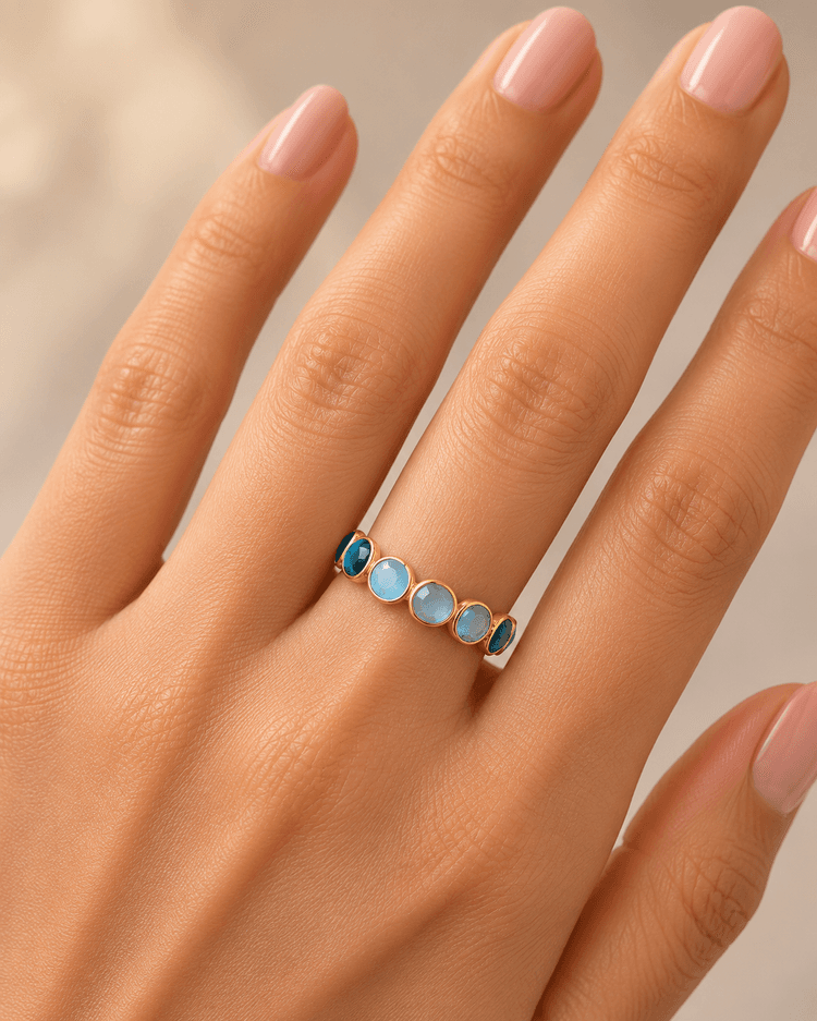 Blue Topaz Ring in 14k Yellow Gold