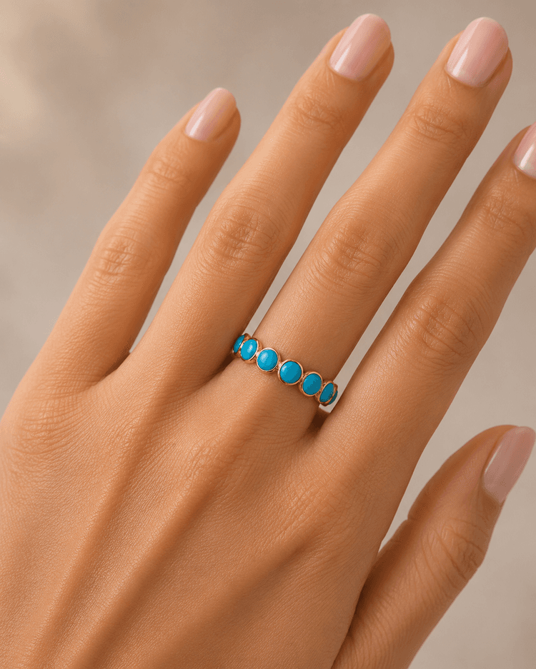 Turquoise Ring  in 14k Yellow Gold