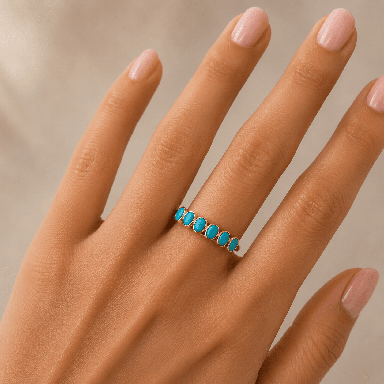 Turquoise Ring  in 14k Yellow Gold