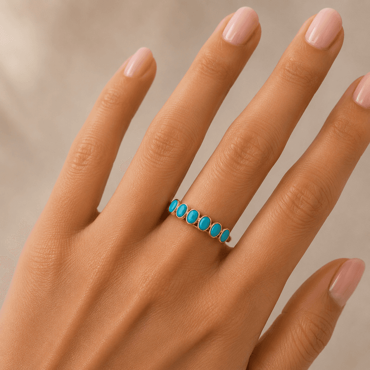 Turquoise Ring  in 14k Yellow Gold