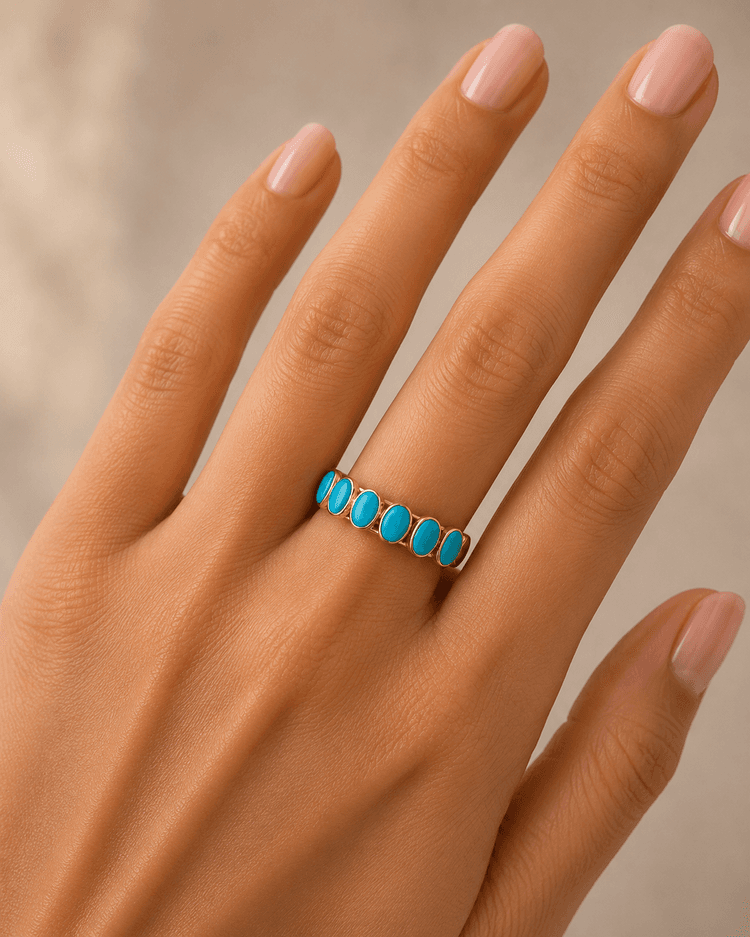 Turquoise Ring  in 14k Yellow Gold