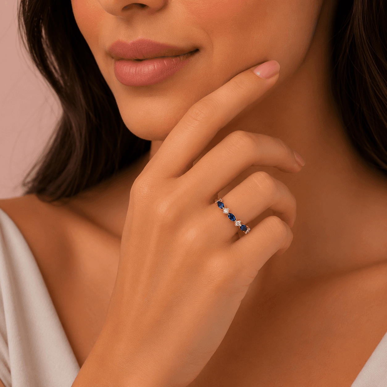 Blue Sapphire Ring in 14k Yellow Gold