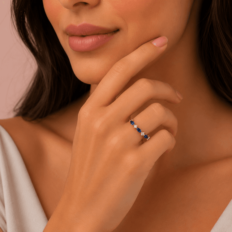 Blue Sapphire Ring in 14k Yellow Gold