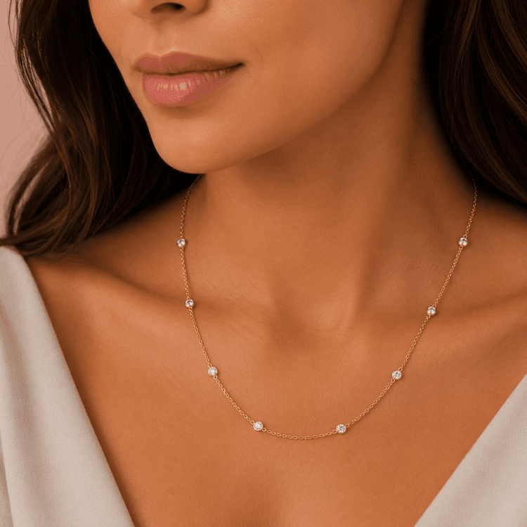 Diamond Necklace in 14k Yellow Gold