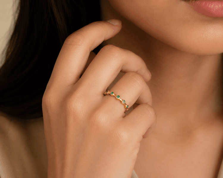 Emerald Ring in 14k Yellow Gold