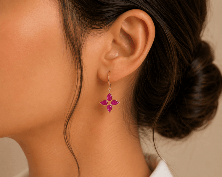 Ruby Earring in 18k Yellow Gold