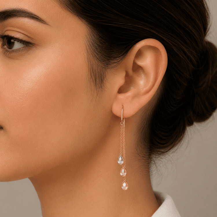 Drop Dangle Sapphire Earrings