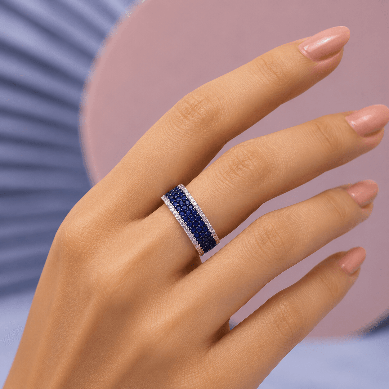 Blue Sapphire Diamond Ring