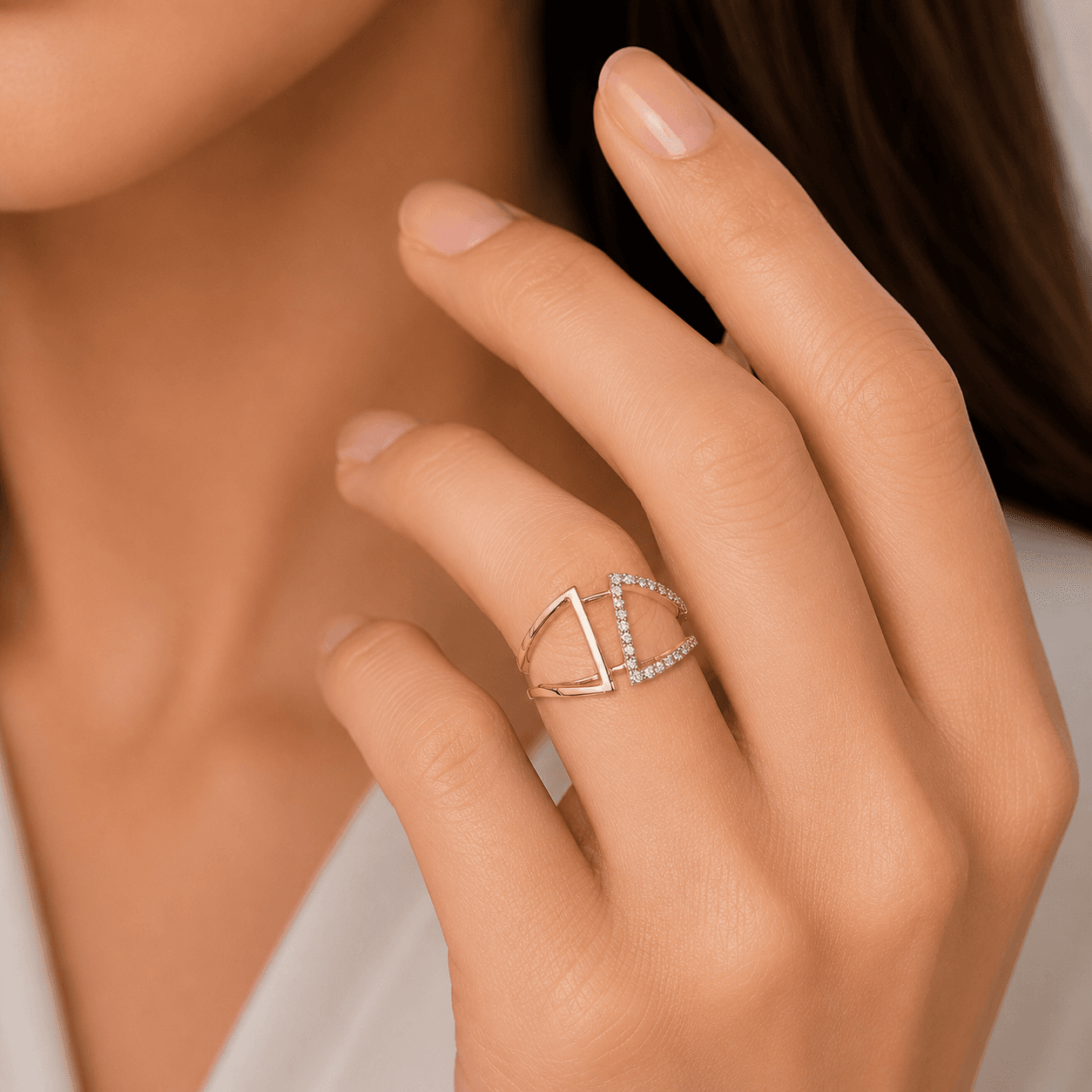 Reborn diamond cuff ring