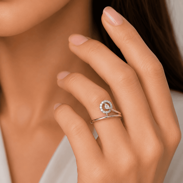 Studded casual diamond ring