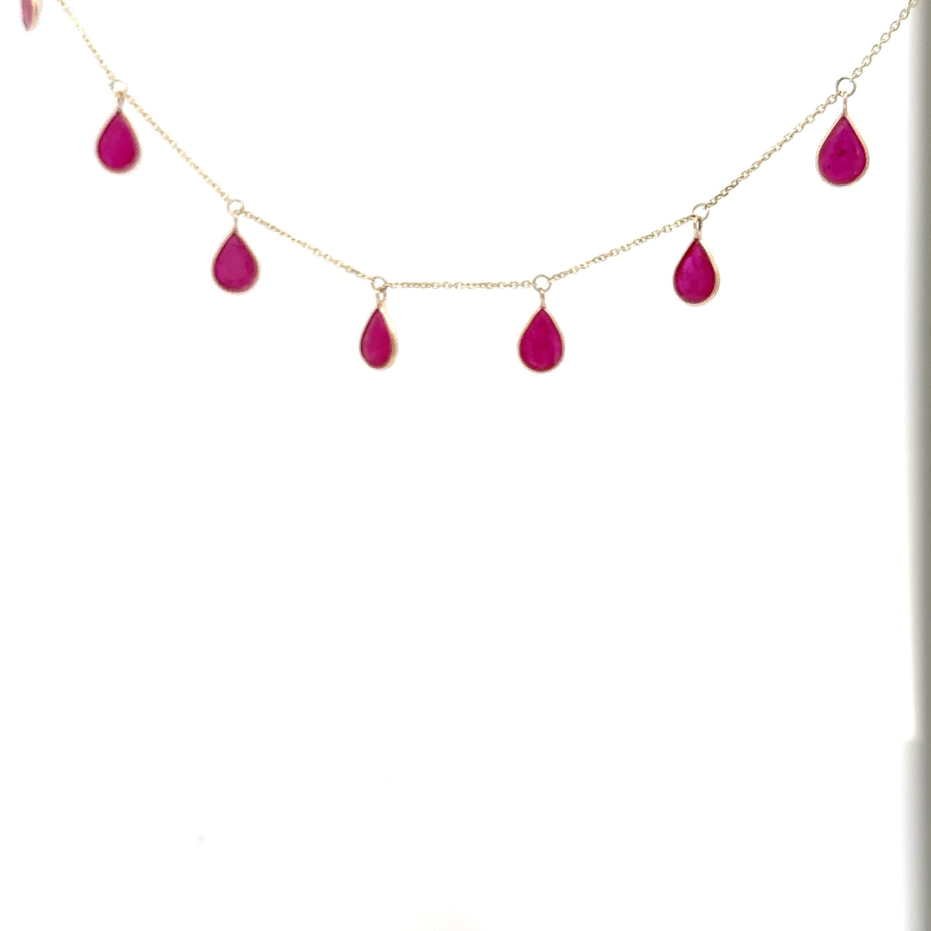 Ruby Necklace in 14k Yellow Gold