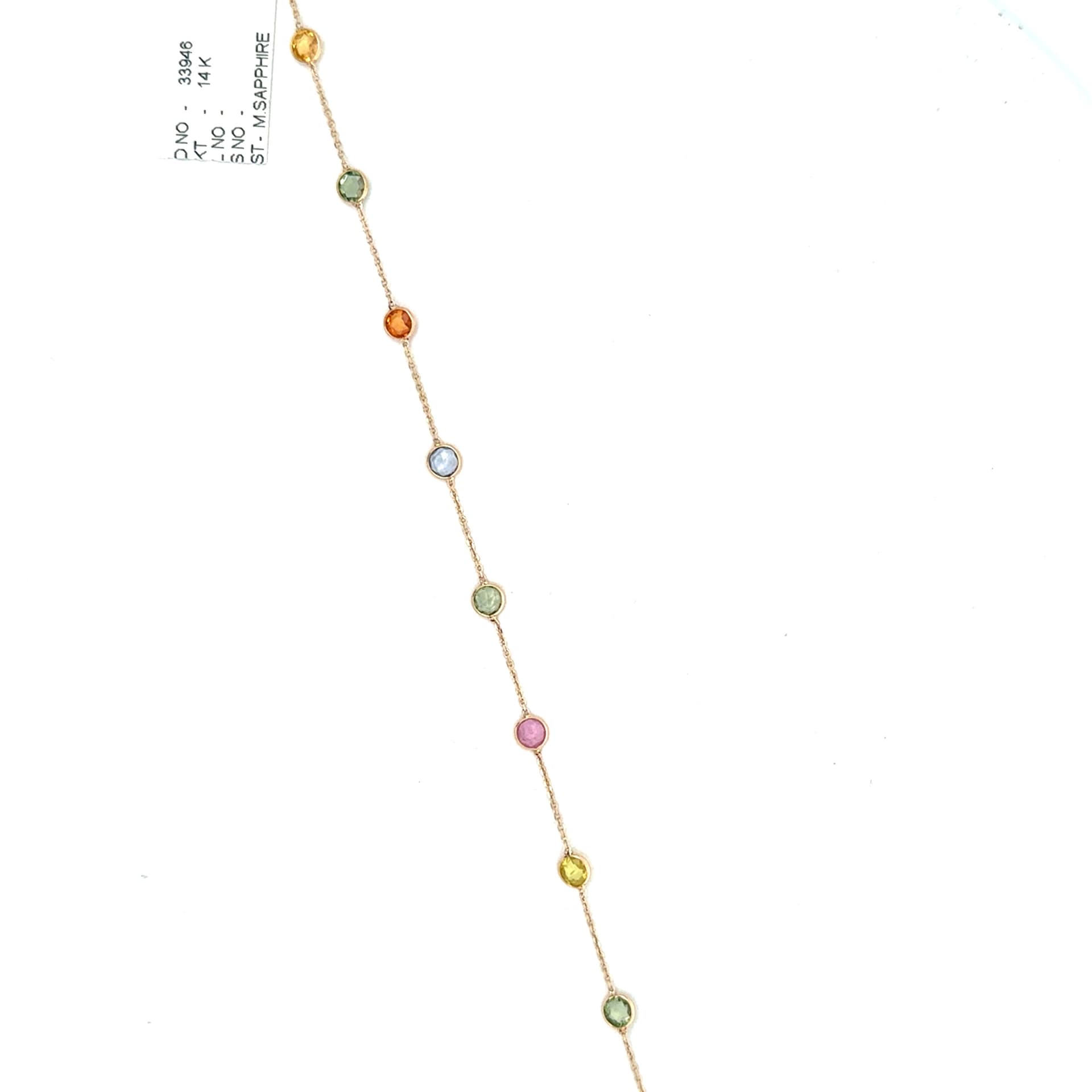 Multi-Sapphire Bracelet in 14k Yellow Gold