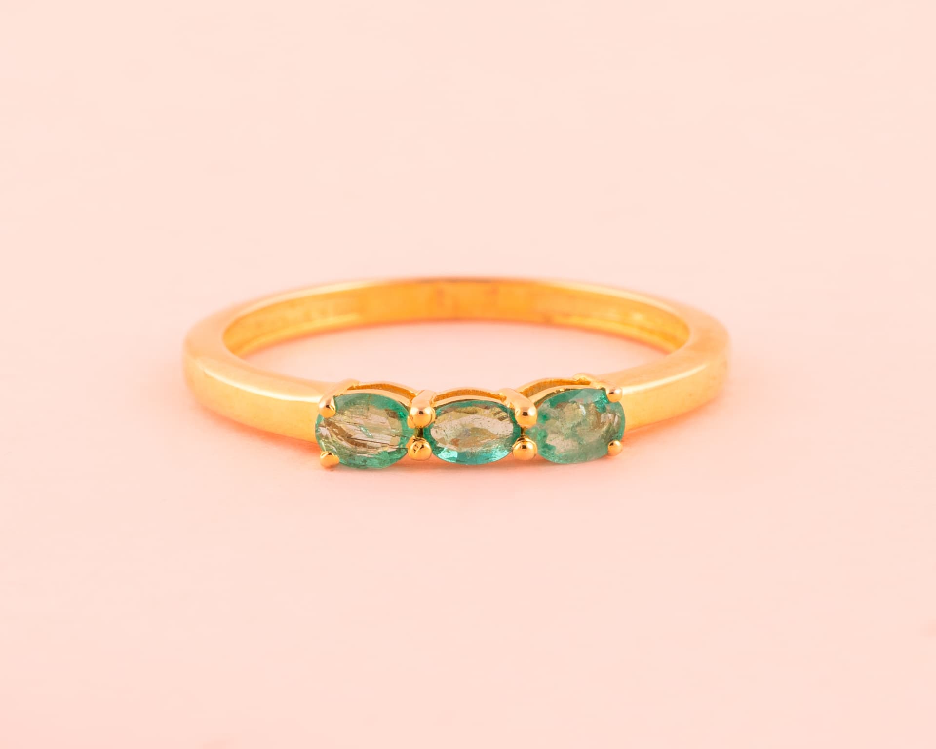 Emerald Ring in 14k Yellow Gold