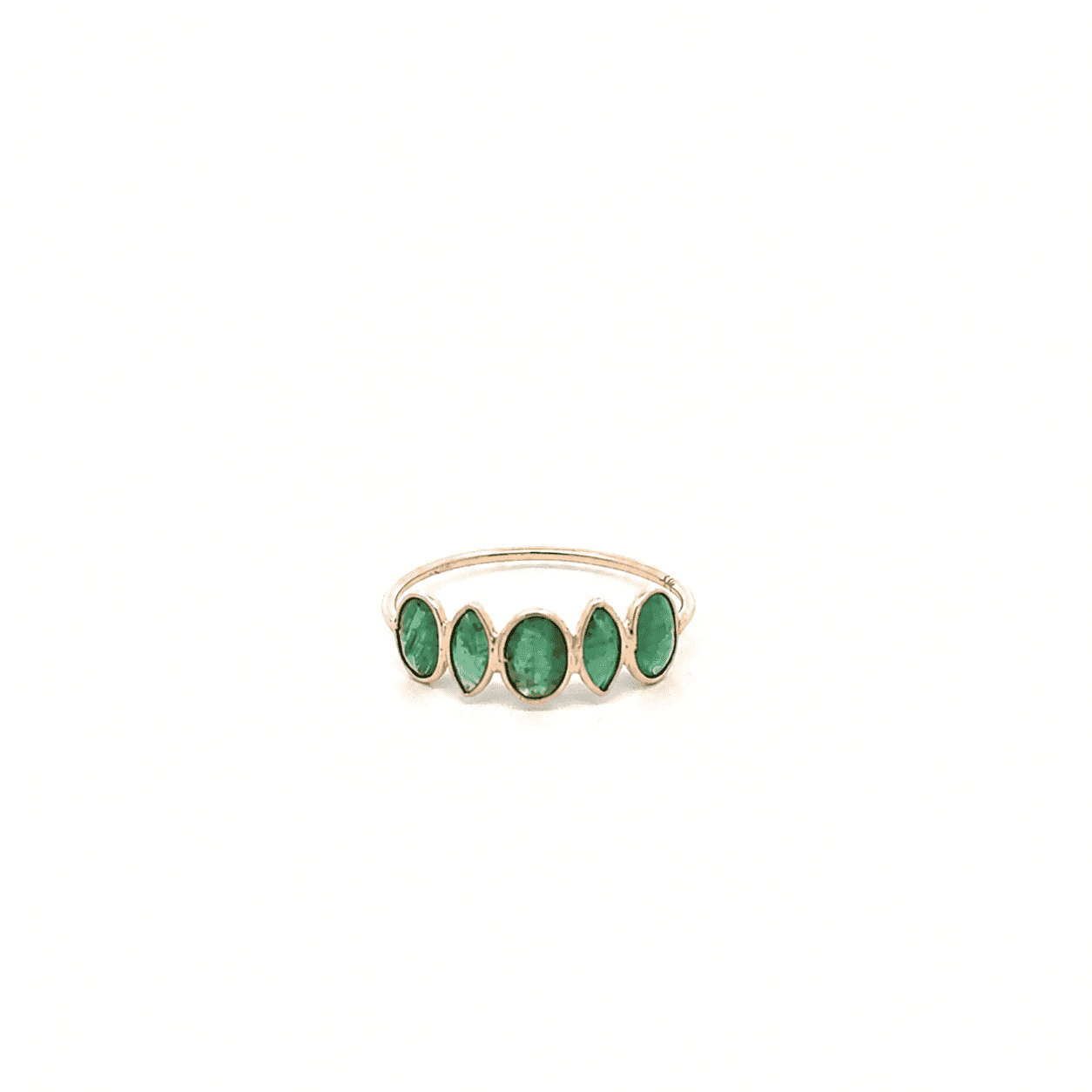 Emerald Crown Ring in 14k Yellow Gold 1