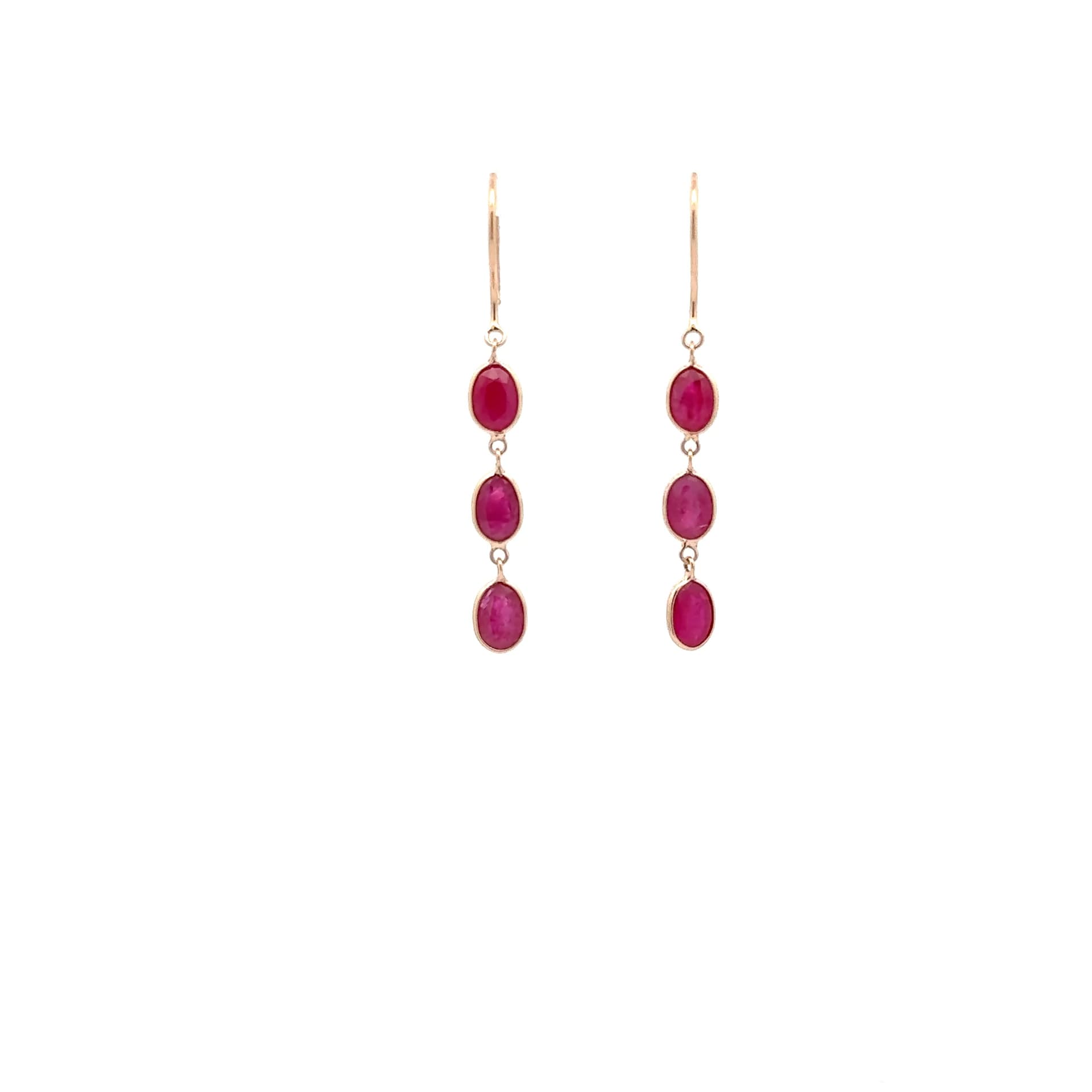 Ruby Earring in 14k Yellow Gold 1