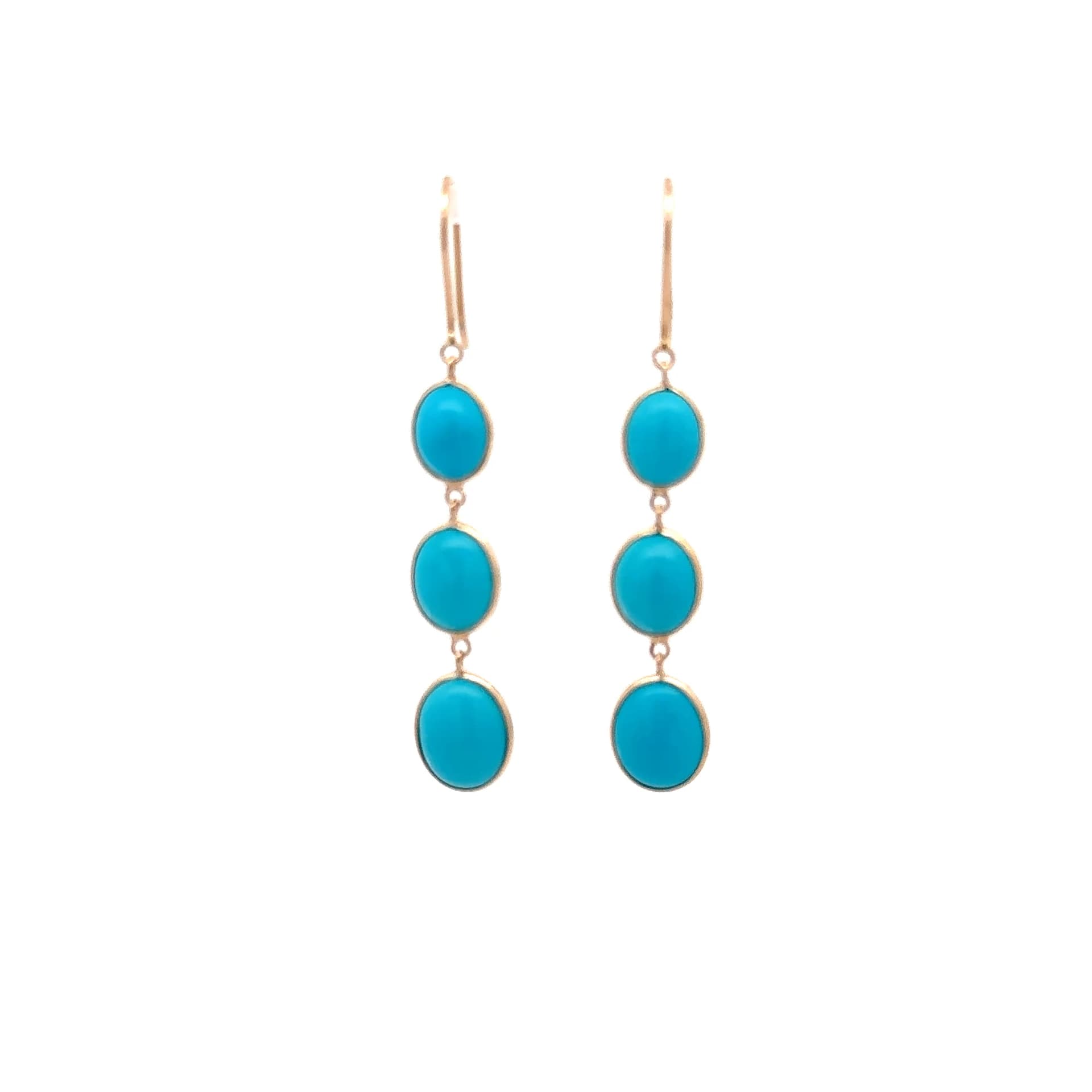 Turquoise Earring in 14k Yellow Gold