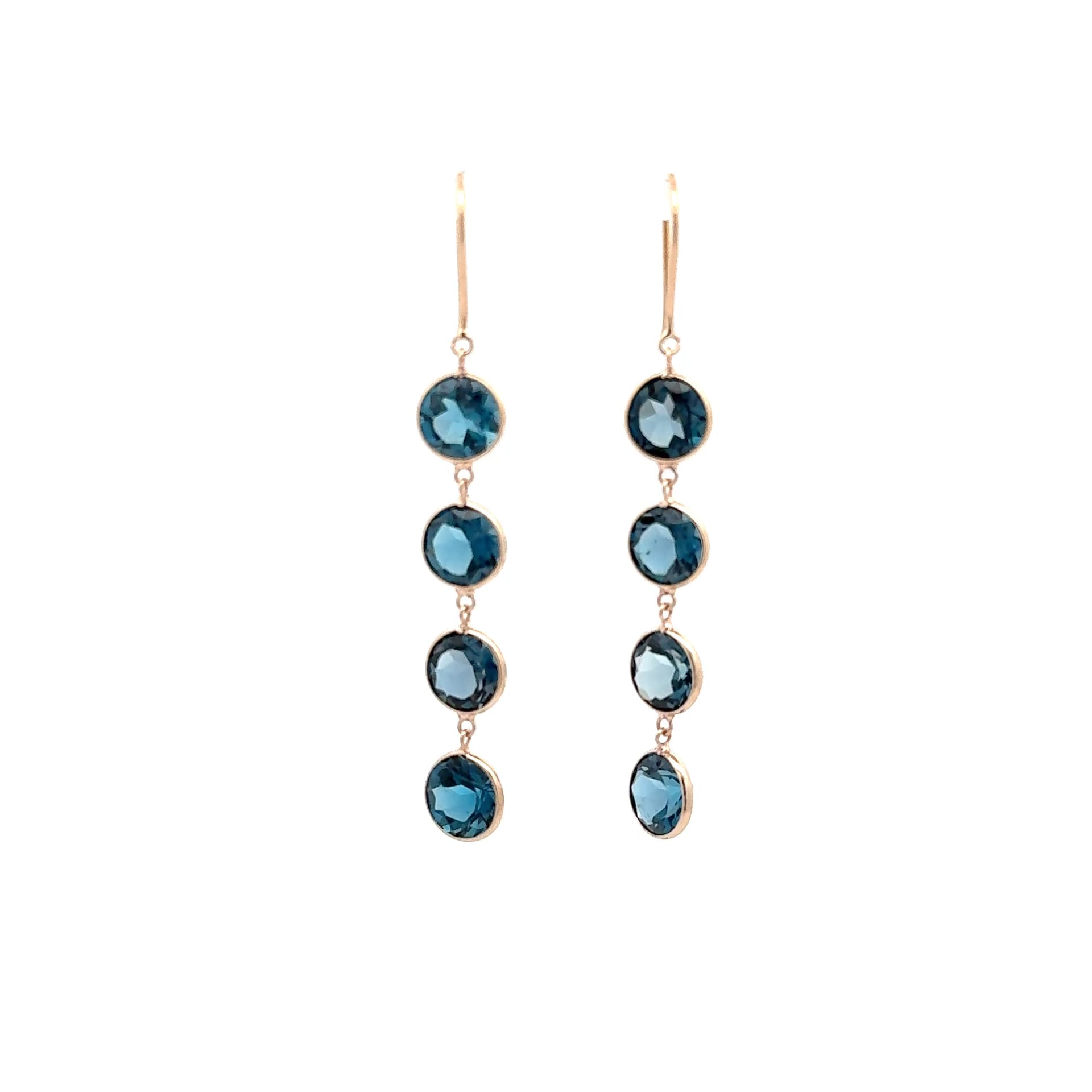 4 Stone LBT Earring in 14k Yellow Gold