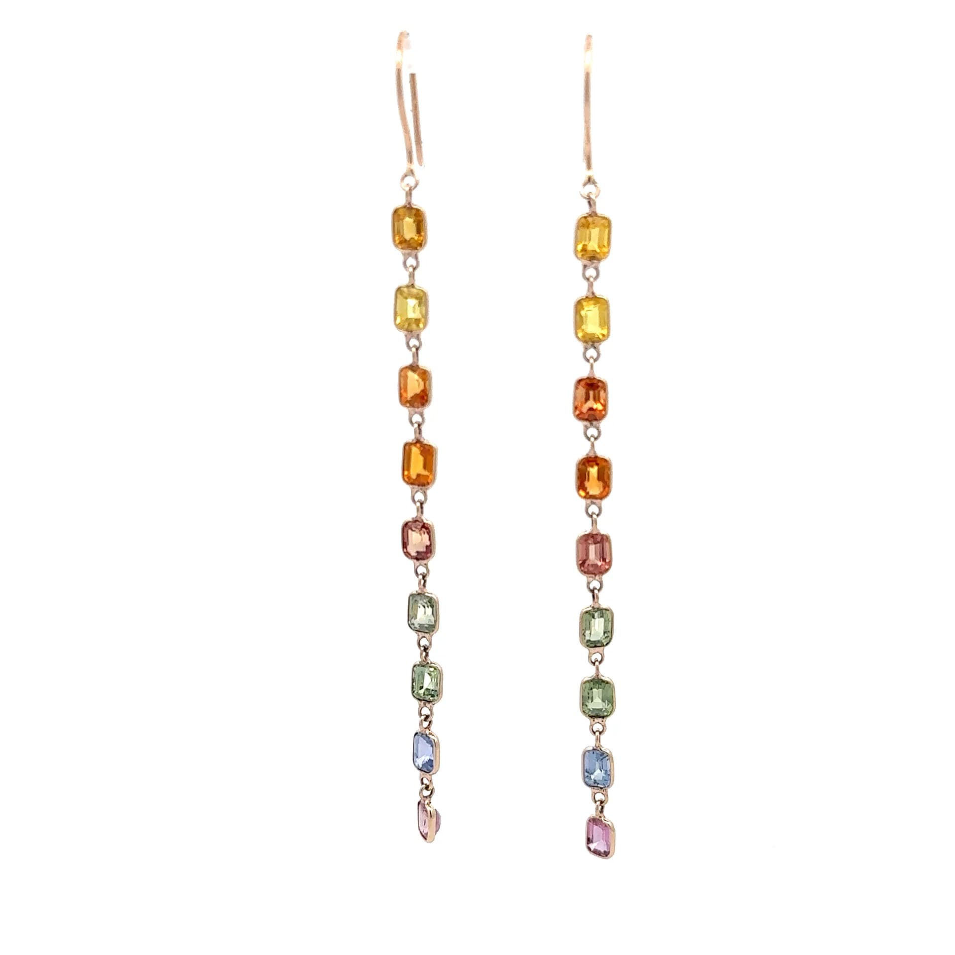 Multi Sapphire Earring in 14k Yellow Gold