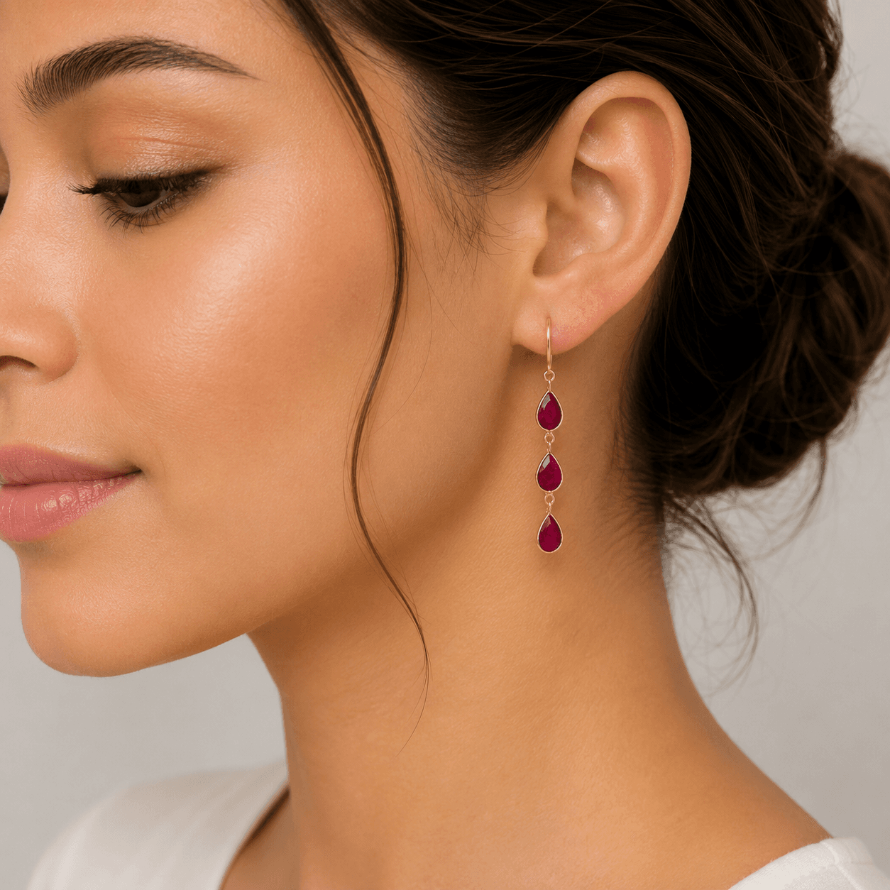 Ruby Earring in 14k Yellow Gold