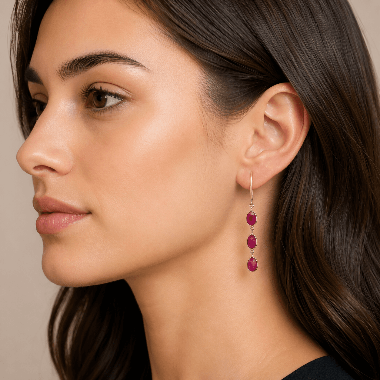 Ruby Earring in 14k Yellow Gold 1