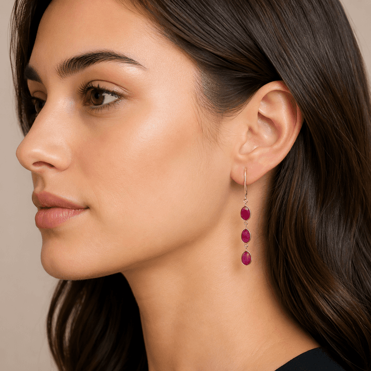 Ruby Earring in 14k Yellow Gold 1