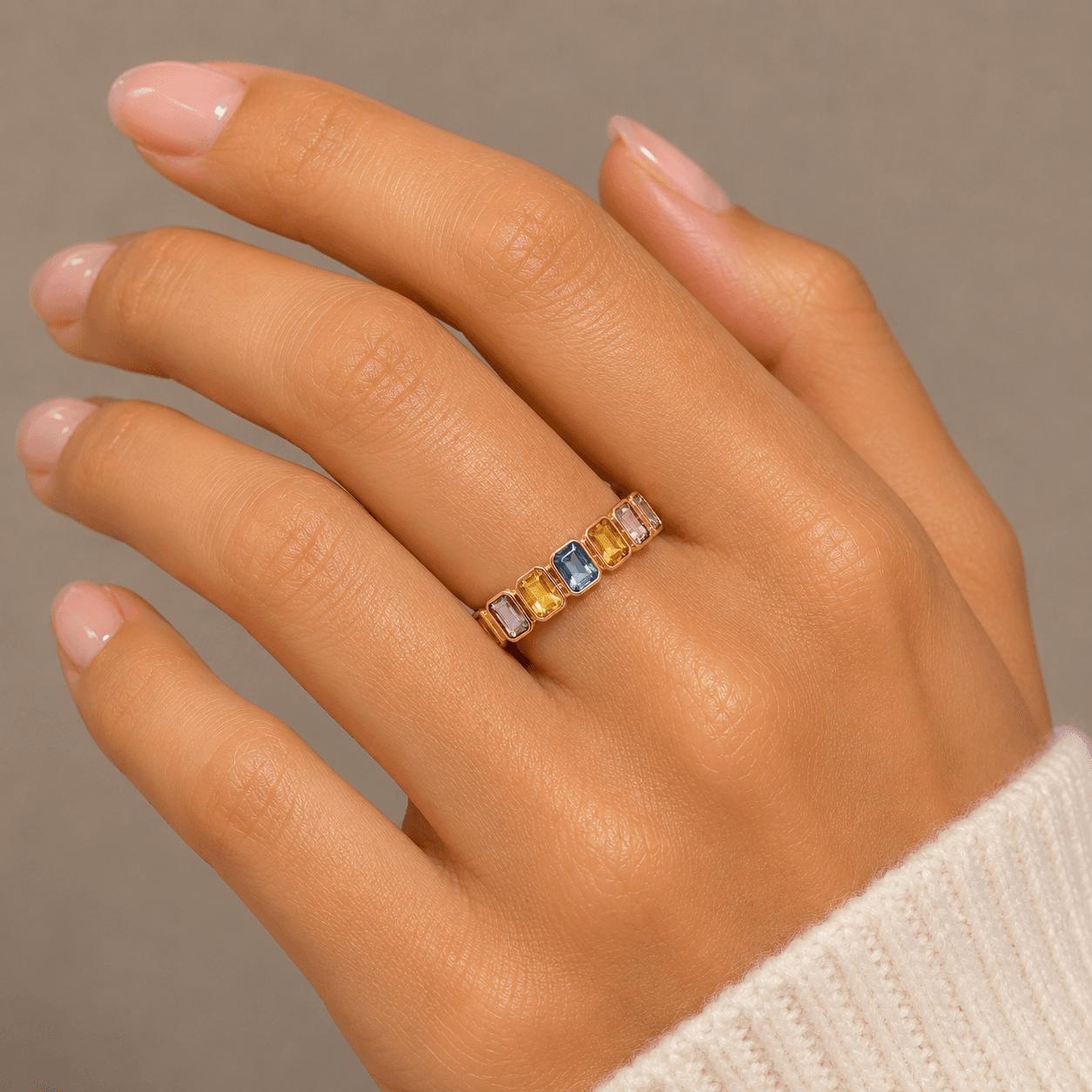 Multi-Sapphire Ring in 14k Yellow Gold1
