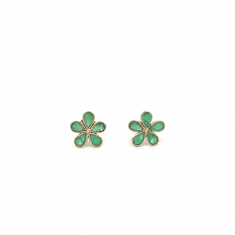 Emerald Earring in 14k Yellow Gold1