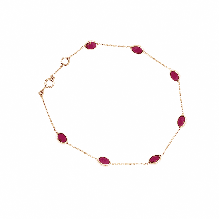 Ruby Bracelet in 14k Yellow Gold