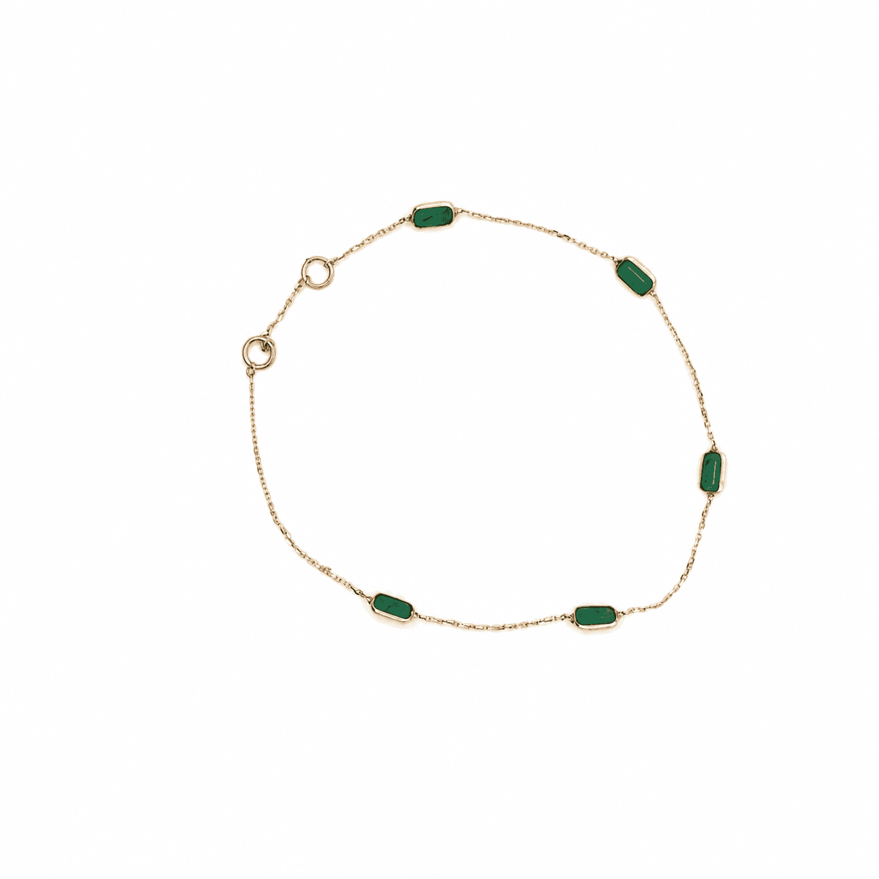 Emerald Bracelet in 14k Yellow Gold