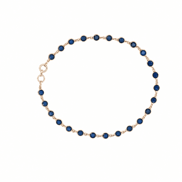 Blue Sapphire Bracelet in 14k Yellow Gold