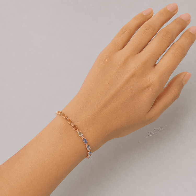 Multi Sapphire Bracelet in 14k Yellow Gold