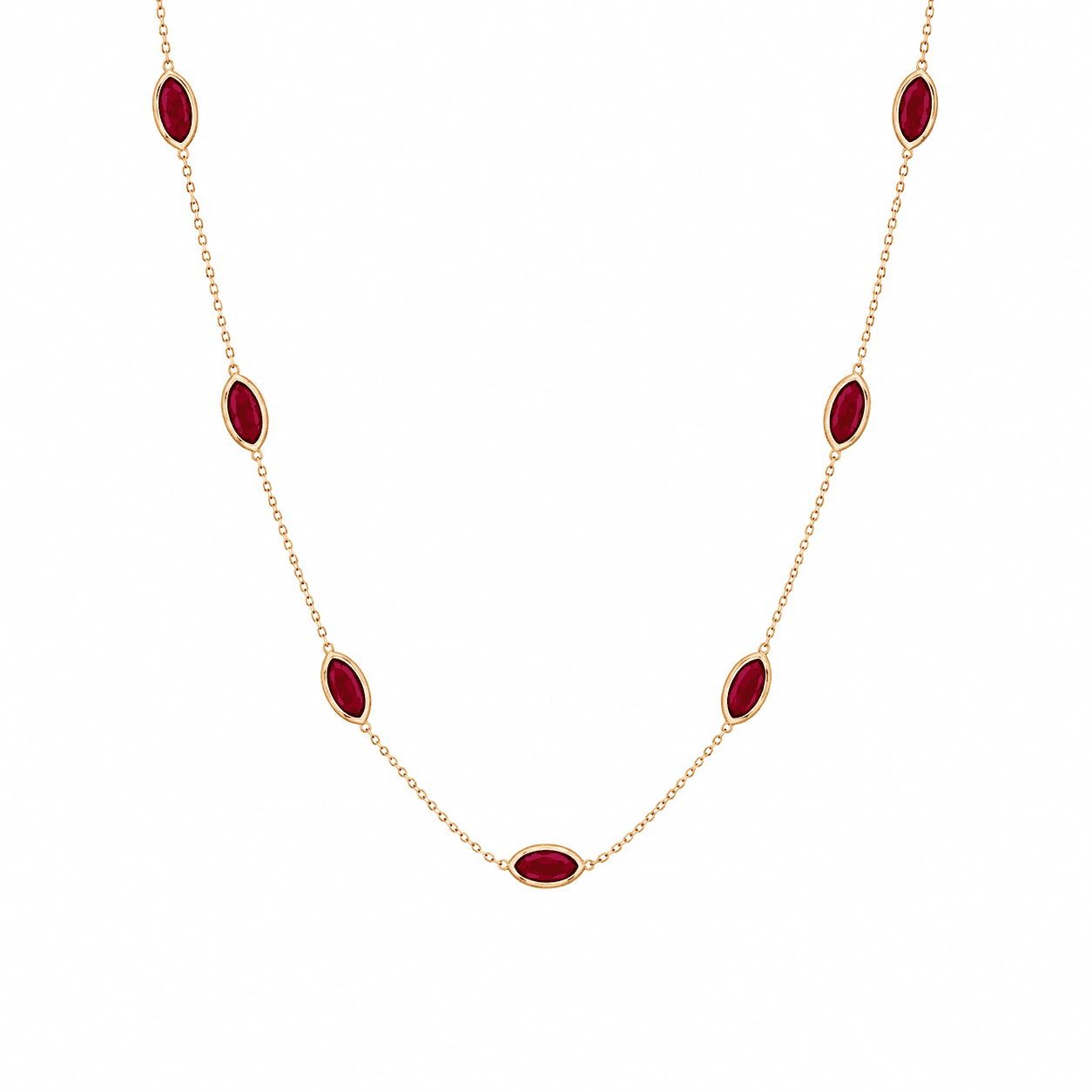 Ruby Necklace in 14k Yellow Gold