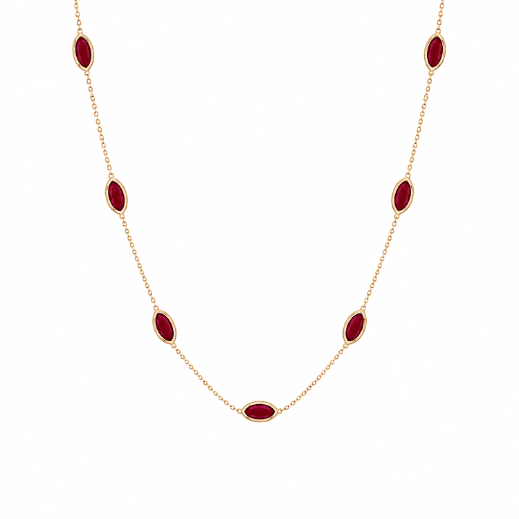 Ruby Necklace in 14k Yellow Gold