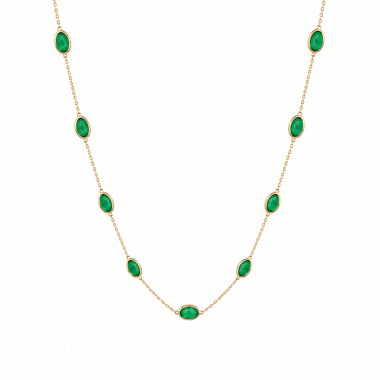 Emerald Necklace in 14k Yellow Gold