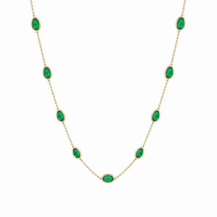Emerald Necklace in 14k Yellow Gold