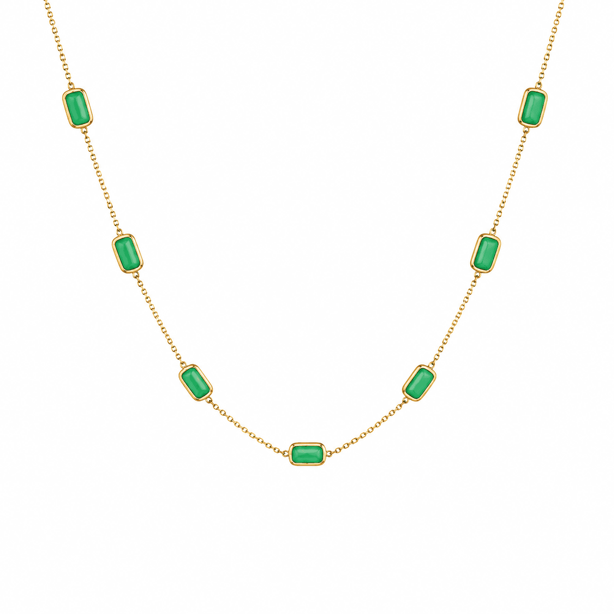 Emerald Necklace in 14k Yellow Gold 1