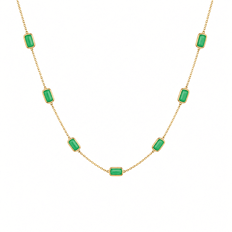 Emerald Necklace in 14k Yellow Gold 1