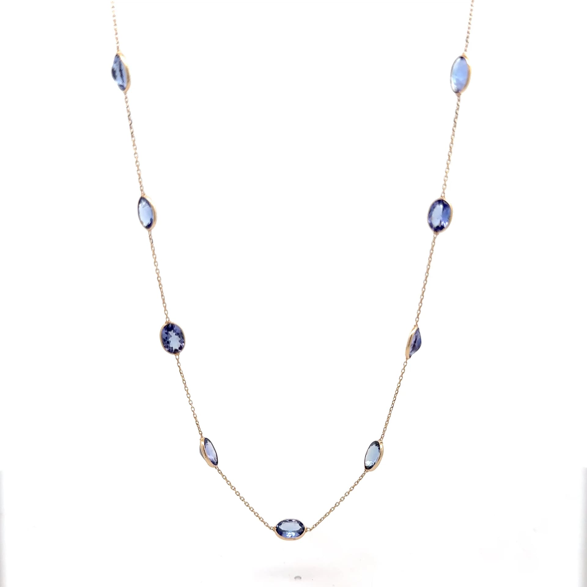 Tanzanite Necklace in 14k Yellow Gold 1