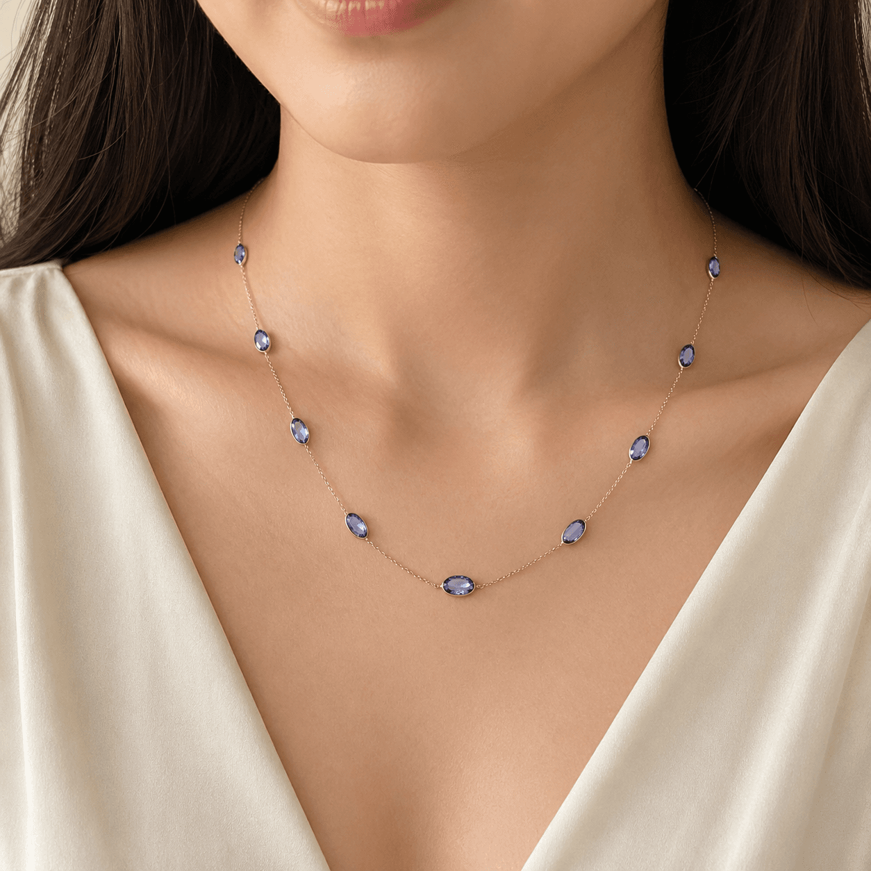 Tanzanite Necklace in 14k Yellow Gold 1