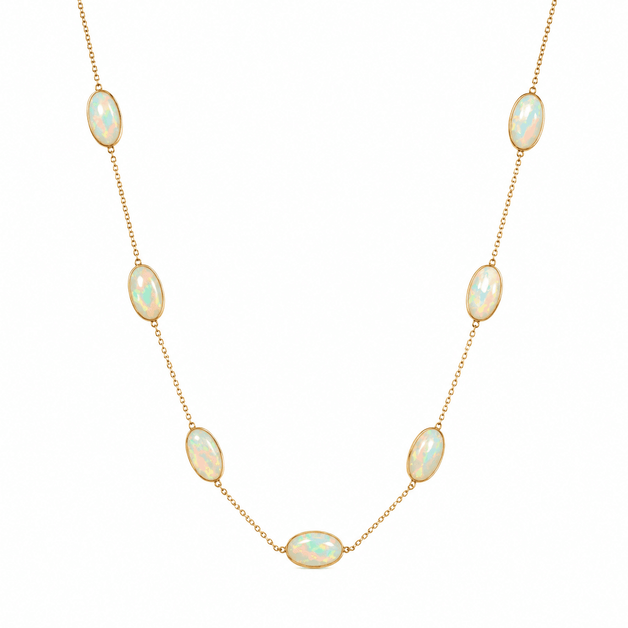 Opal Necklace in 14k Yellow Gold
