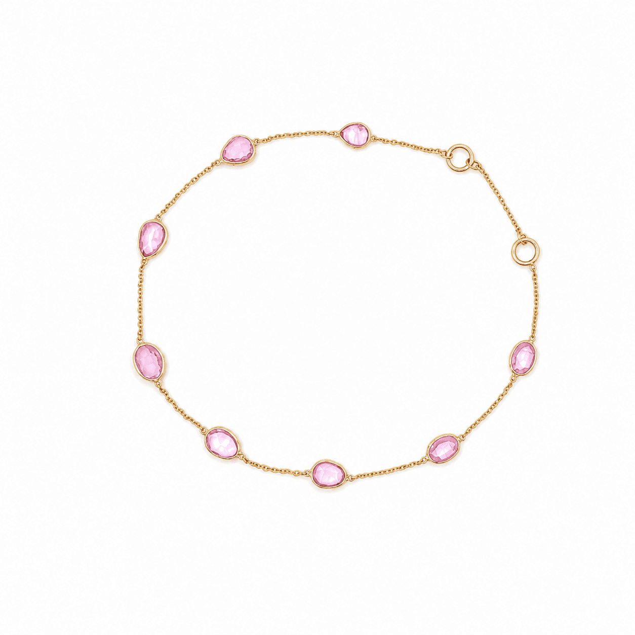 Pink Sapphire Bracelet in 18k Yellow Gold