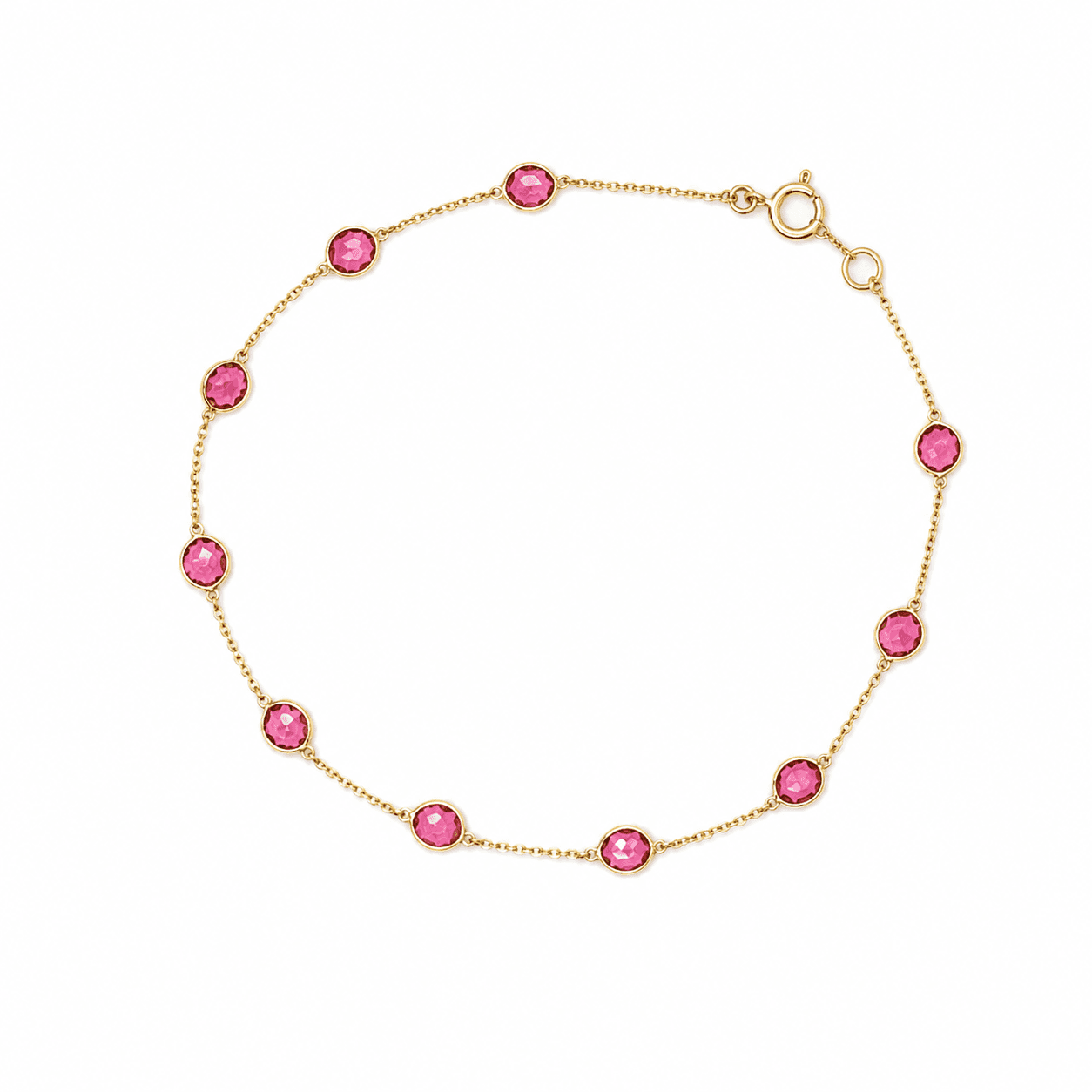 Pink Tourmaline Bracelet in 18k Yellow Gold