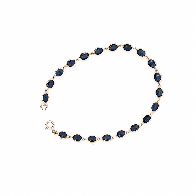 Blue Sapphire Bracelet in 14k Yellow Gold 1