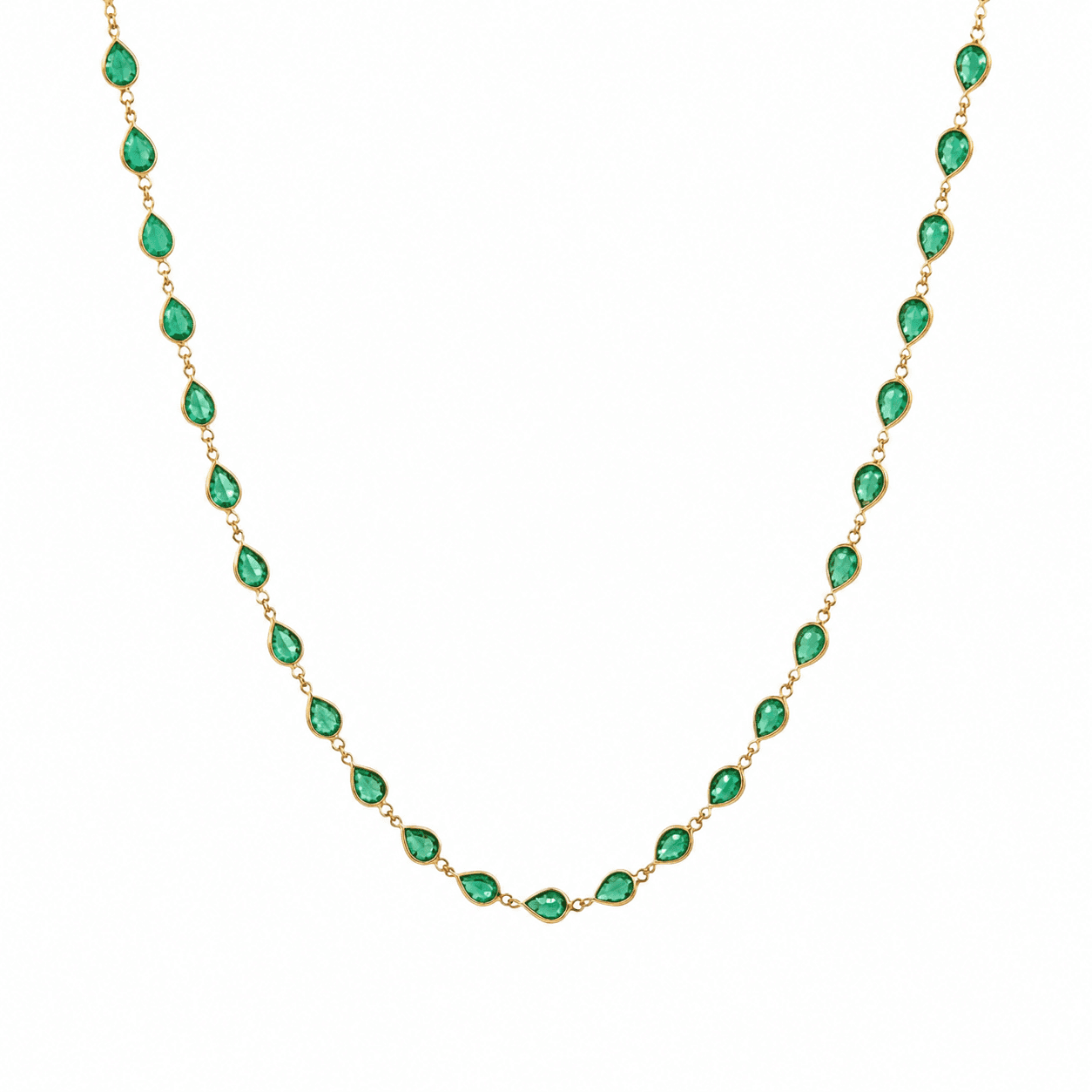 Emerald Necklace in 18k Yellow Gold