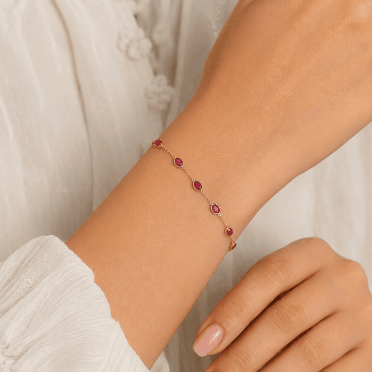 Ruby Bracelet in 14k Yellow Gold