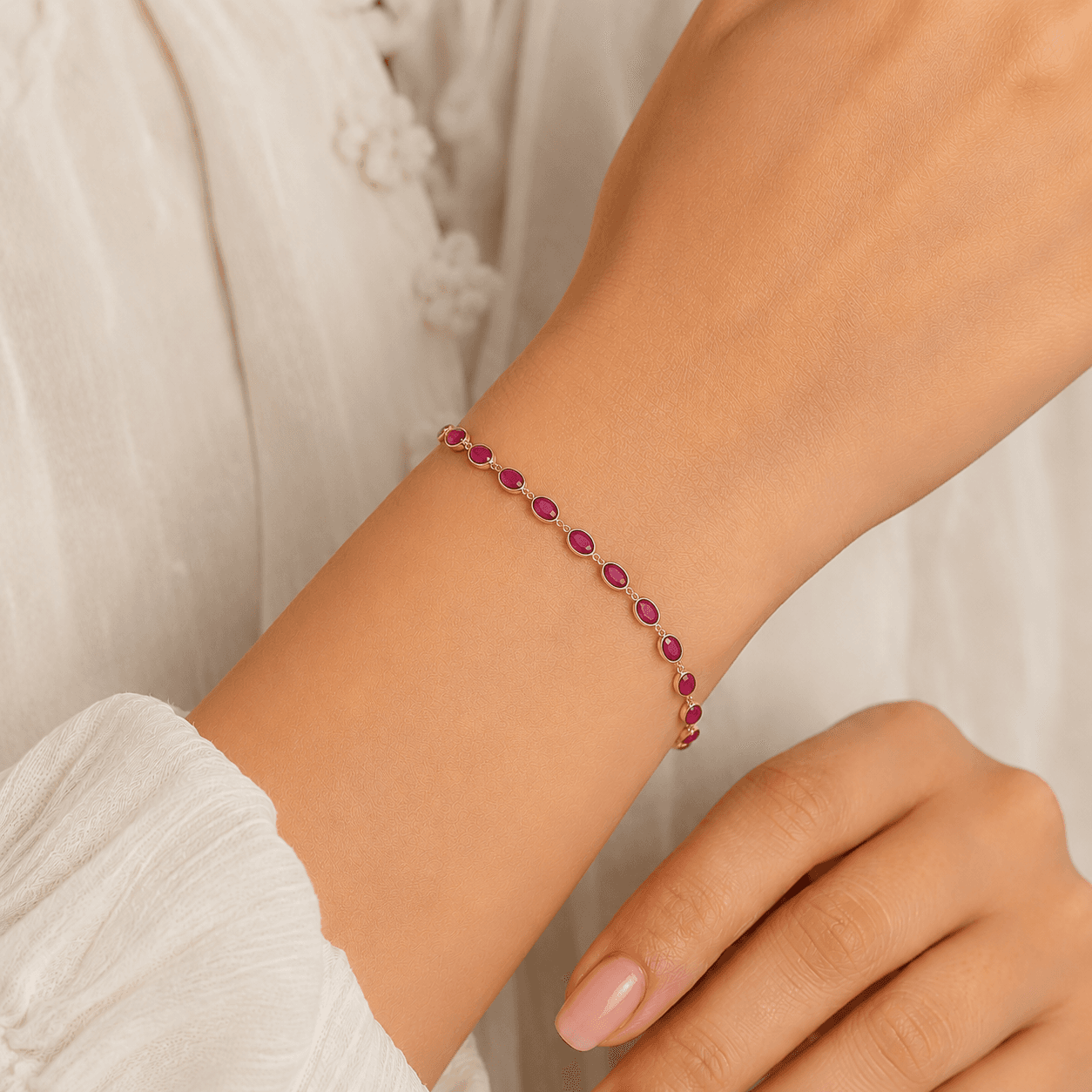 Ruby Bracelet in 14k Yellow Gold