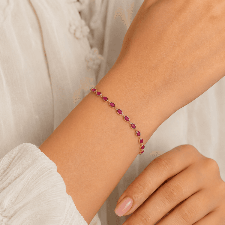 Ruby Bracelet in 14k Yellow Gold