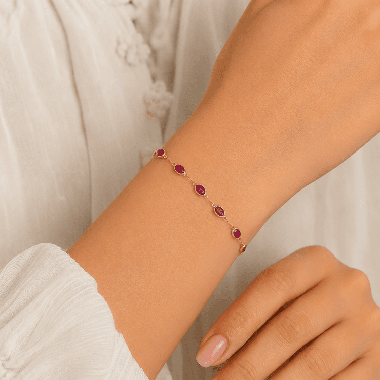 Ruby Bracelet in 14k Yellow Gold